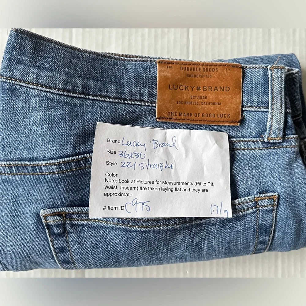 Lucky Brand Jeans Men 36x30 Blue 221‎ Straight Denim
